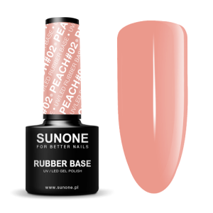 Lakier hybrydowy RUBBER BASE Peach #02 5g