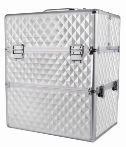 KUFEREK KOSMETYCZNY XL - diamentowy silver wzorek